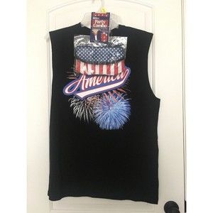 2 Pc Men's Spirit Of America Combo Set Outfit U.S. Patriotic Size L 42/44